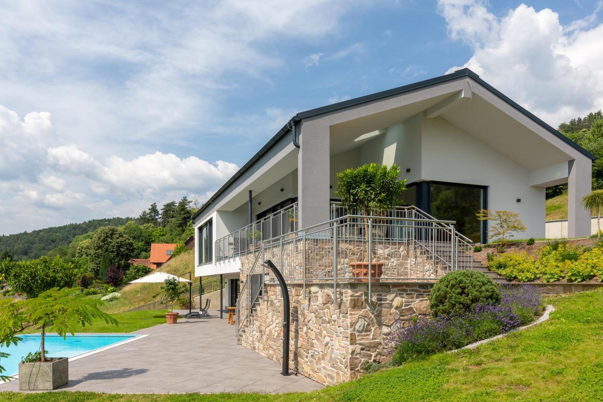 Greim15 --- Ganzes Ferienhaus Mit Fernsicht, Pool, Wellness Deutschlandsberg Exterior foto
